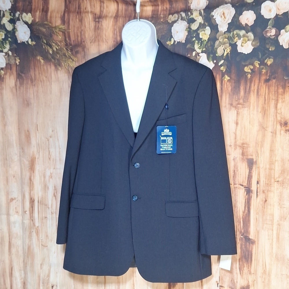 NWT Men's Stafford 40 Long blue pinstrip suit jacket